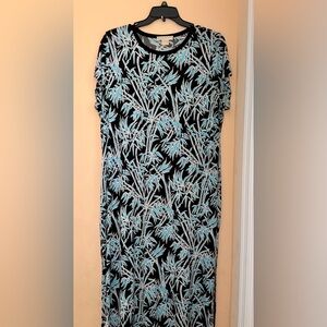 Floral Black and Blue Maxi Dress